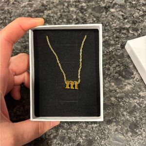 New “M” initial necklace